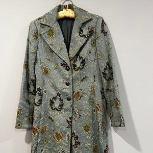 CAbi Guinevere Jacobean Floral Tapestry Brocade Coat